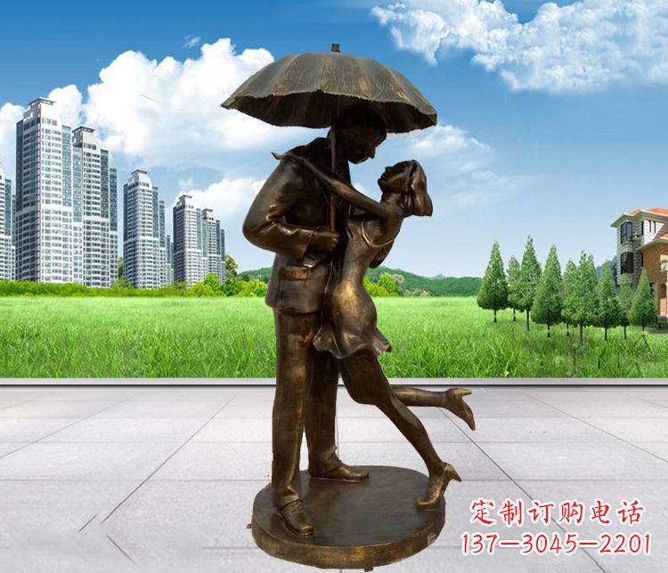 青海情侣铜雕,浪漫定制