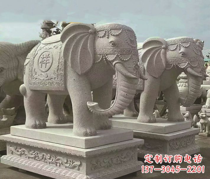 青海精美大象大理石雕塑