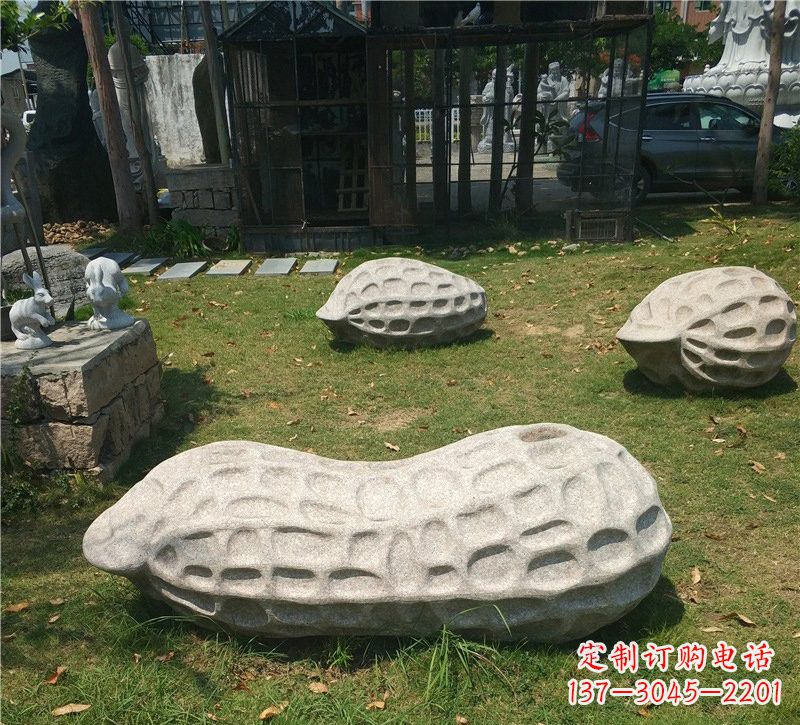青海精美大理石花生雕塑