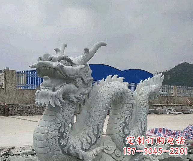 青海大理石生肖龙景观石雕