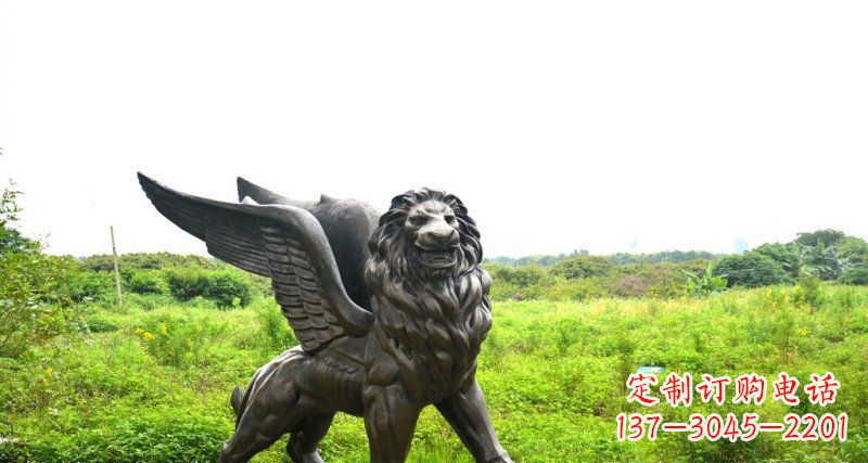 青海公园飞狮动物铜雕