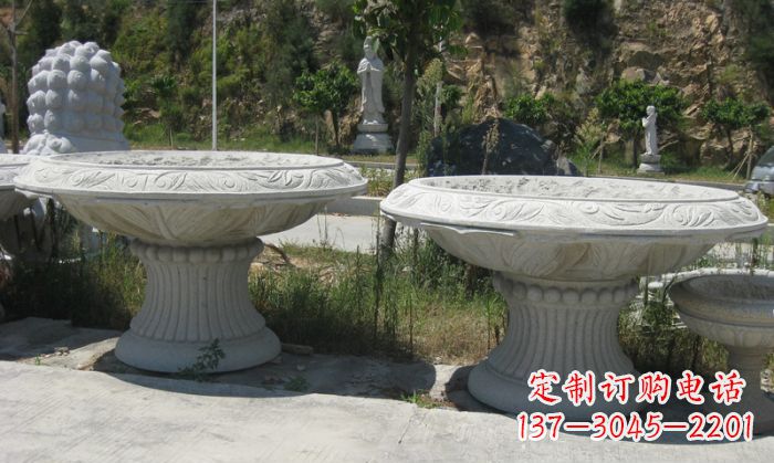 青海美轮美奂的大理石花盆雕塑