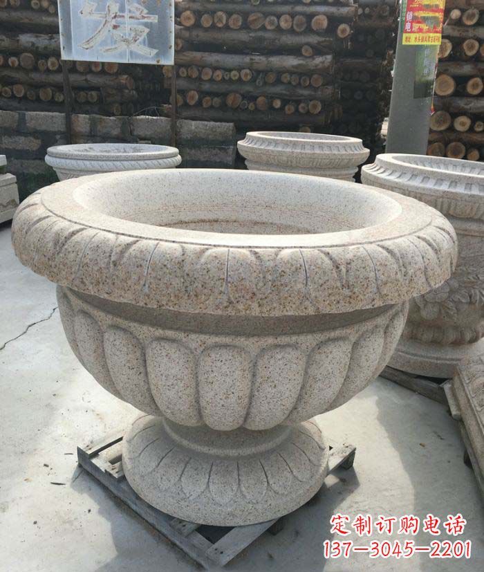 青海高质量大理石花盆石雕