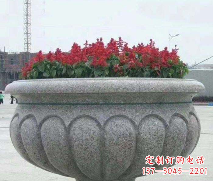 青海精美大理石花盆雕塑