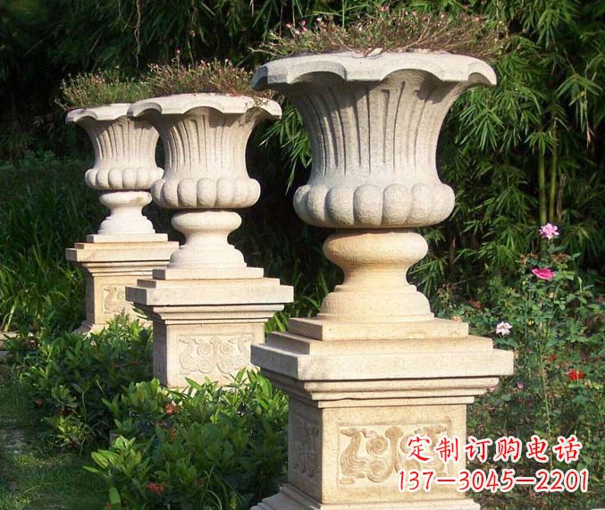 青海高质量大理石花盆石雕