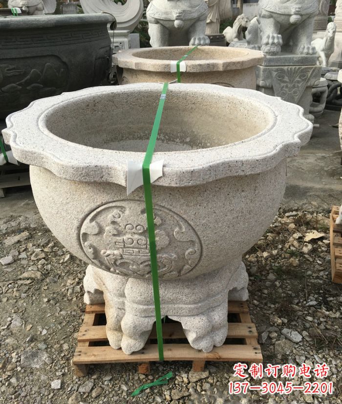 青海高品质大理石水缸雕塑