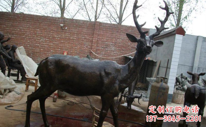 青海精美梅花鹿铜雕，施展艺术之美