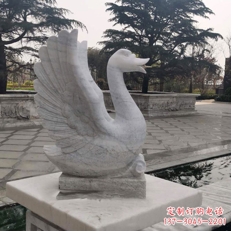 青海精致的天鹅石雕塑