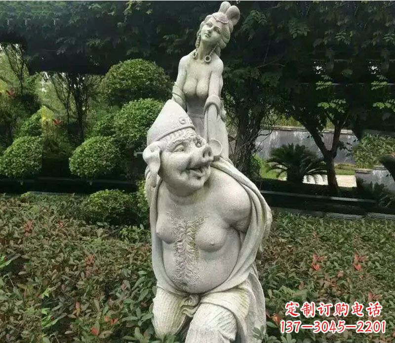 青海纪念猪八戒,收藏高端石雕猪八戒塑像