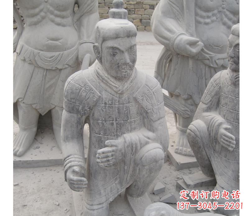 青海古代兵马俑石雕