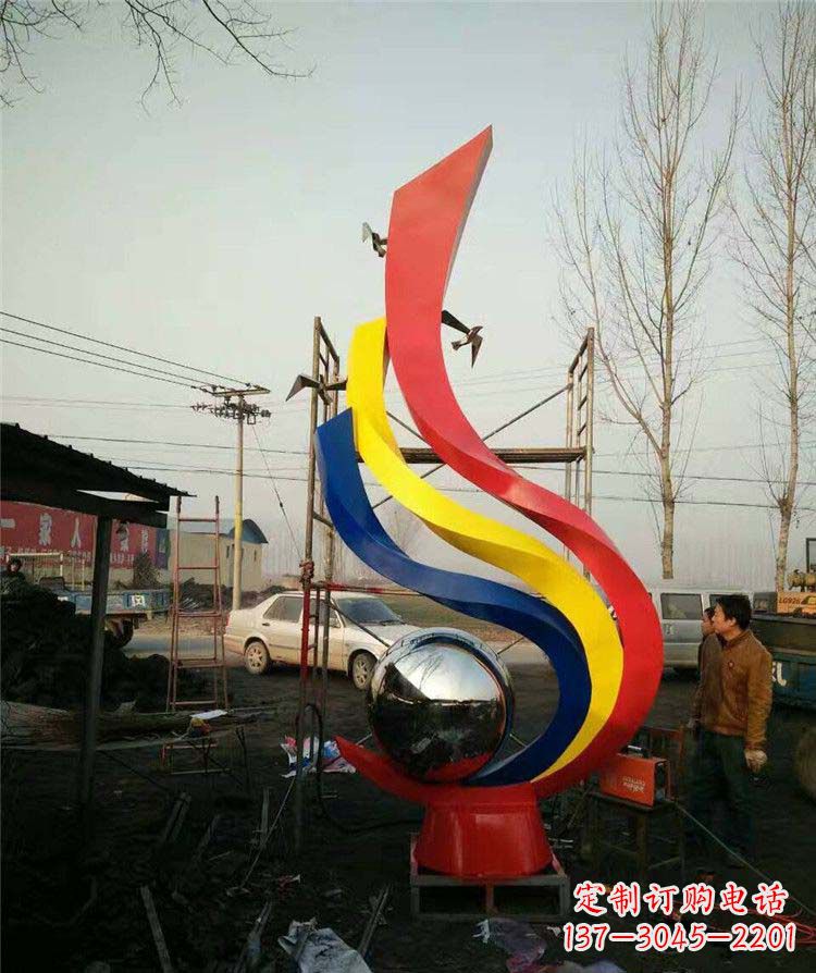 青海不锈钢彩色凤凰雕塑