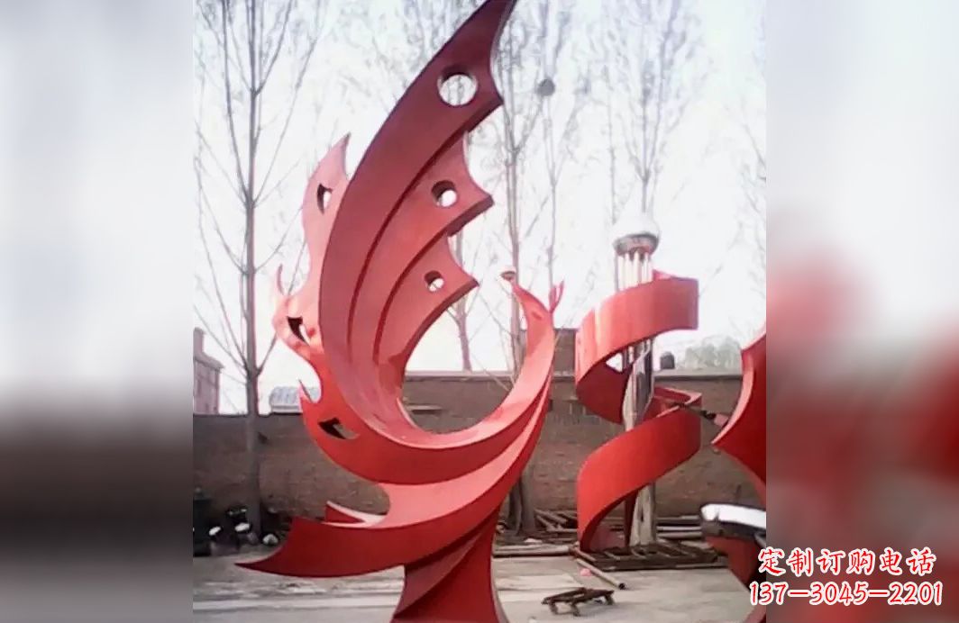 青海广场不锈钢抽象凤凰雕塑
