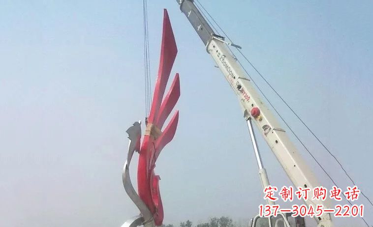 青海广场不锈钢抽象凤凰雕塑_2 (2)