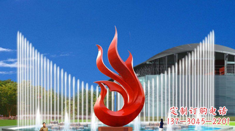 青海广场不锈钢抽象凤凰景观雕塑