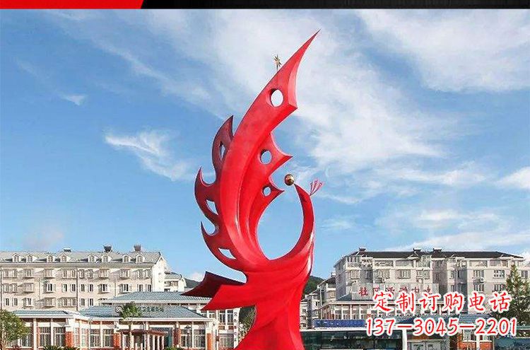 青海高雅大气的不锈钢凤凰雕塑