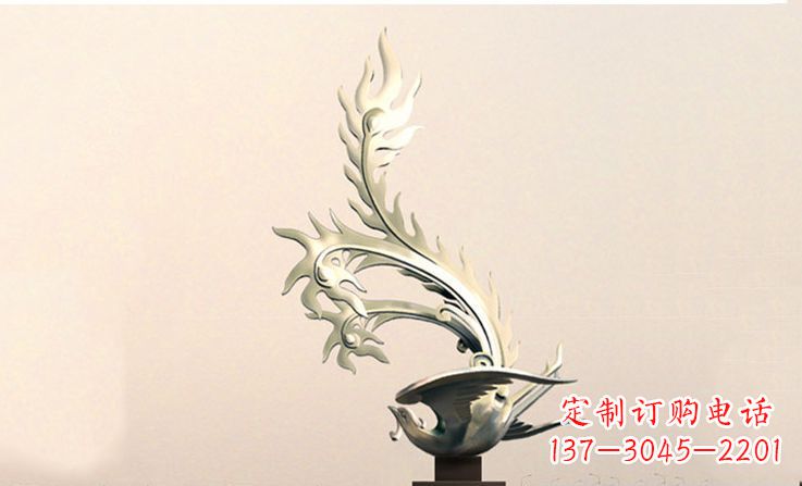 青海广场不锈钢凤凰雕塑 (5)