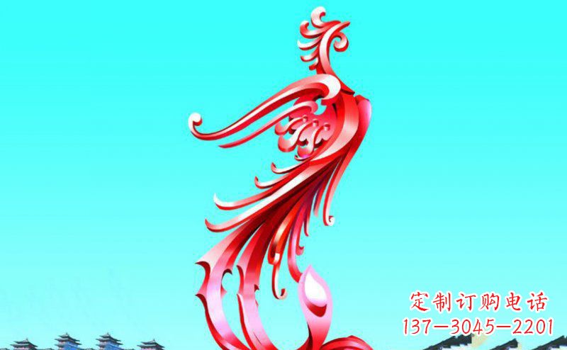 青海广场凤凰不锈钢雕塑