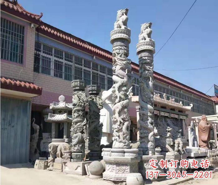 青海品质考究的大理石龙柱石雕