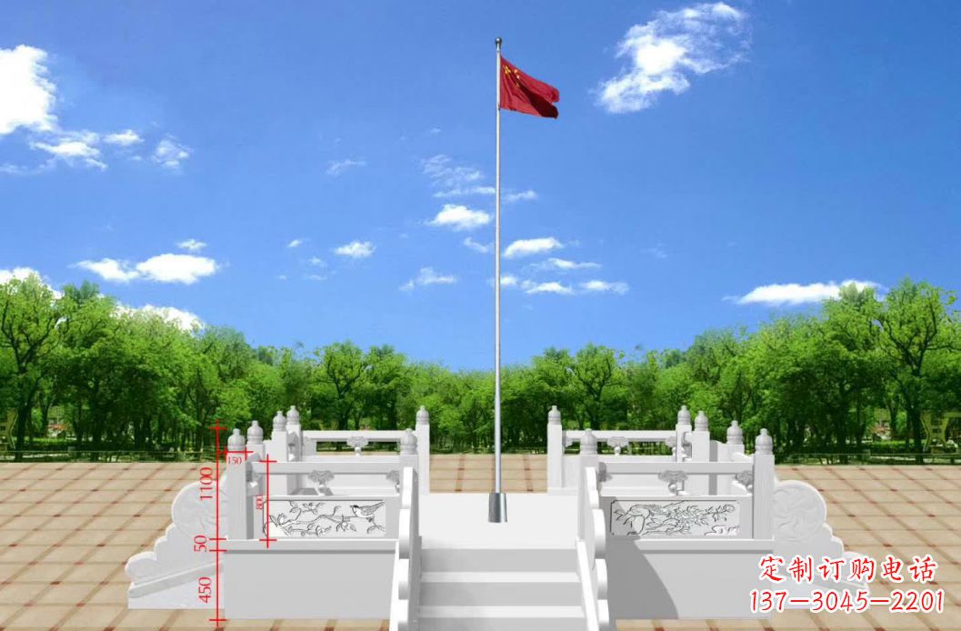 青海汉白玉升旗台雕塑12
