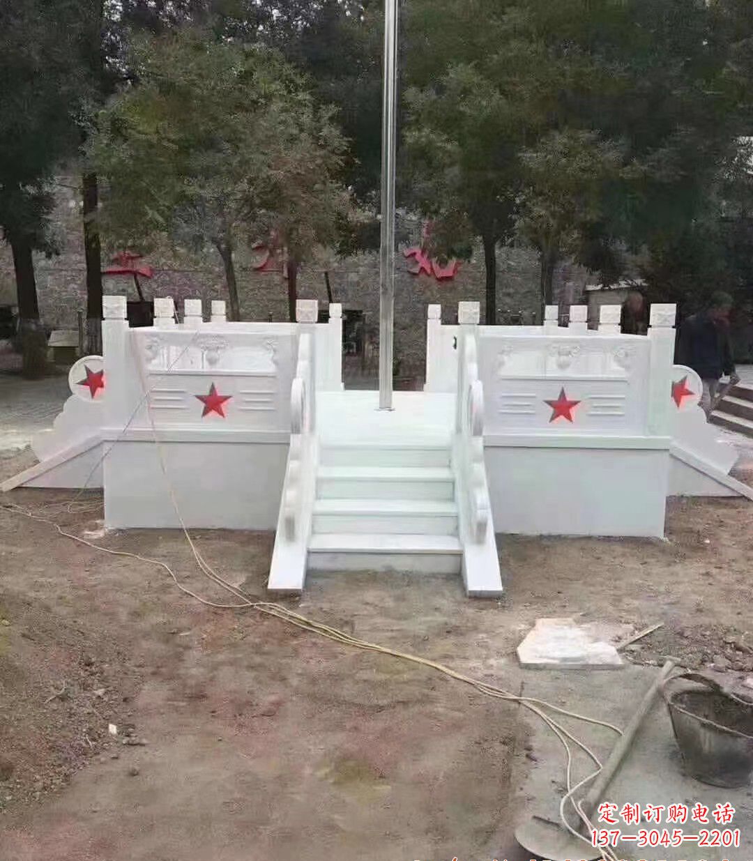青海汉白玉升旗台石雕