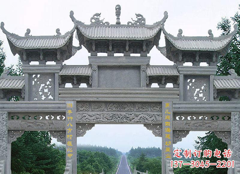 青海金昌石雕牌坊雕刻