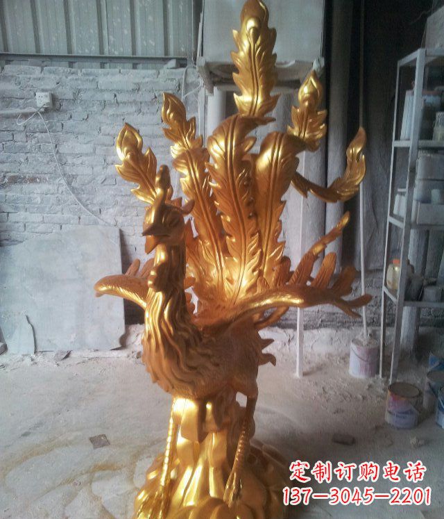 青海金凤凰玻璃钢仿铜动物雕塑 