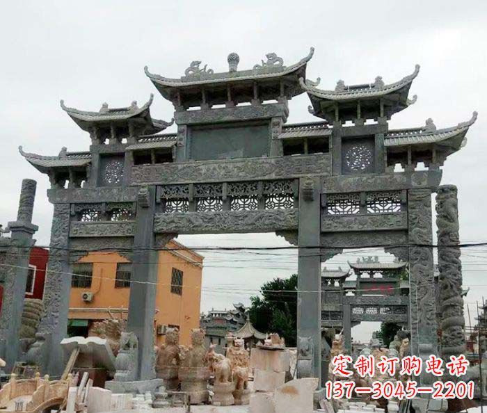 青海石雕牌坊,精致雕塑让你完美点缀