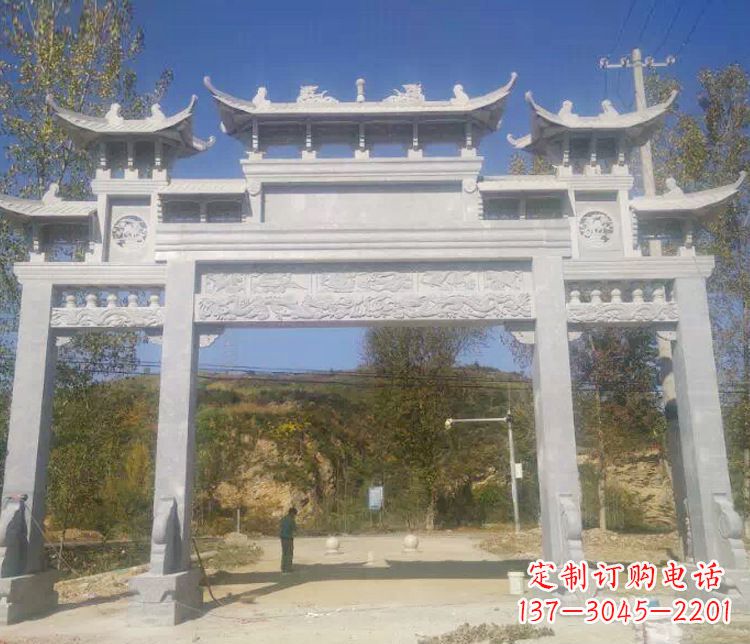 青海中领雕塑:精雕制作仿古石牌坊石雕