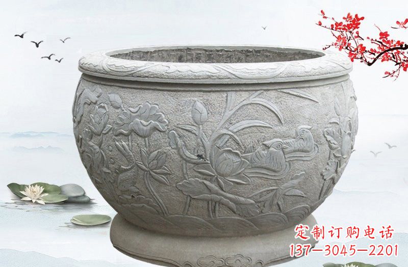 青海艺术精美的水缸雕塑