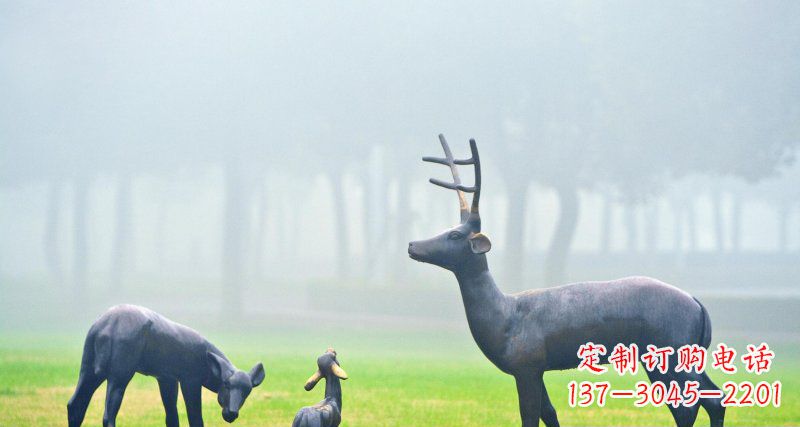 青海鹿一家:精美绝伦的动物铜雕