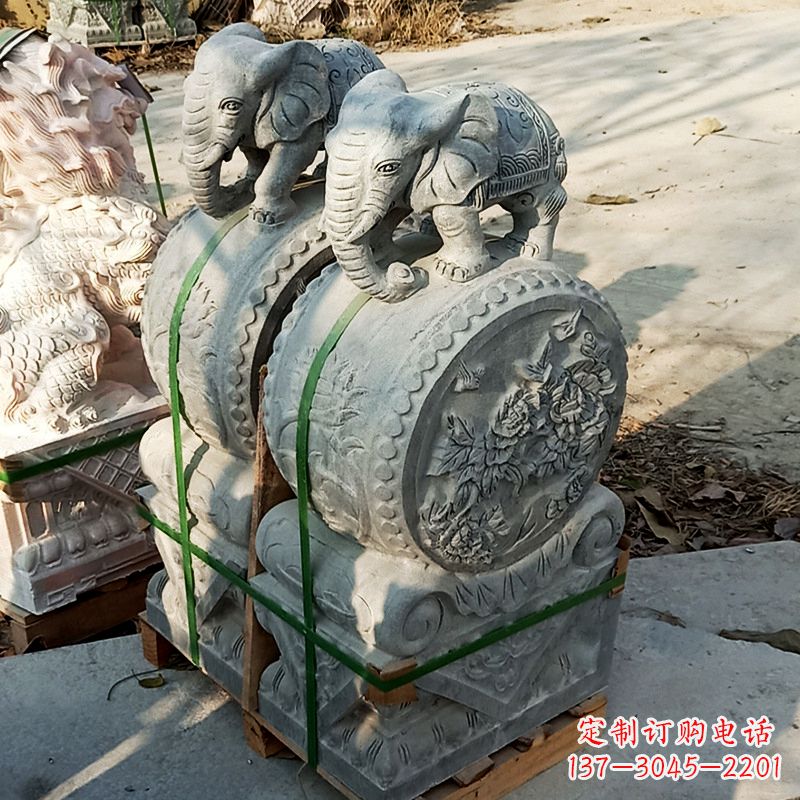 青海门墩石雕貔貅
