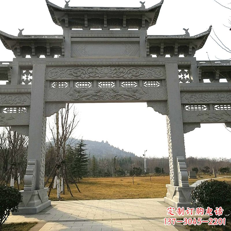 青海中领雕塑:精致石牌坊雕塑