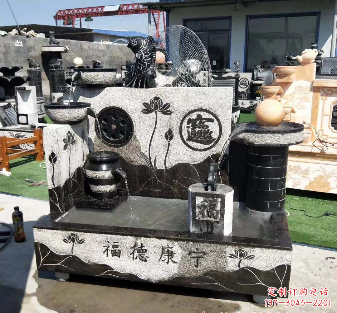 青海青石水池石雕——美丽水中景观