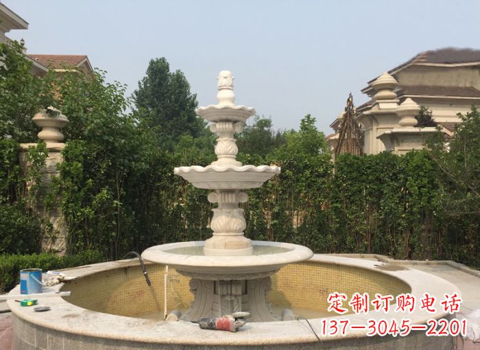 青海三层喷泉公园石雕--唤醒公园原始的气息