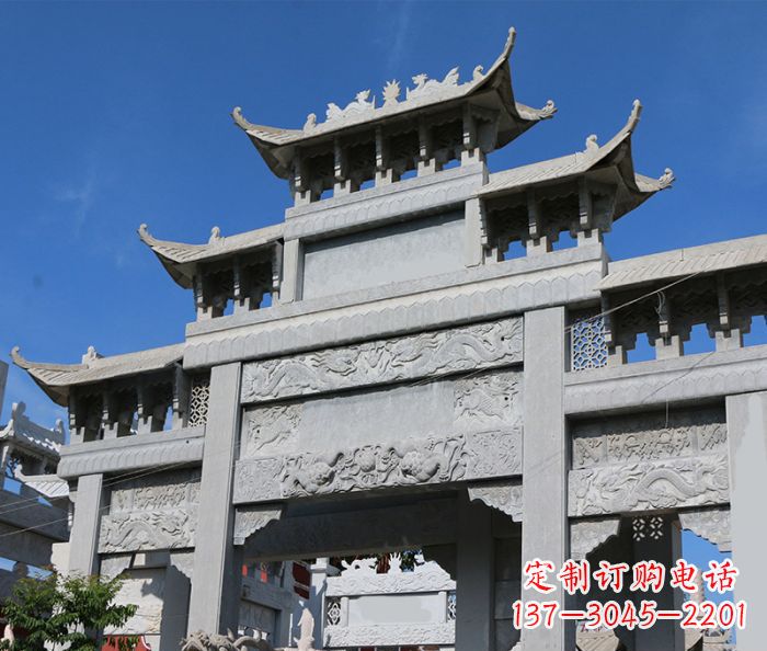 青海定制牌坊石雕,纪念无价的美好记忆