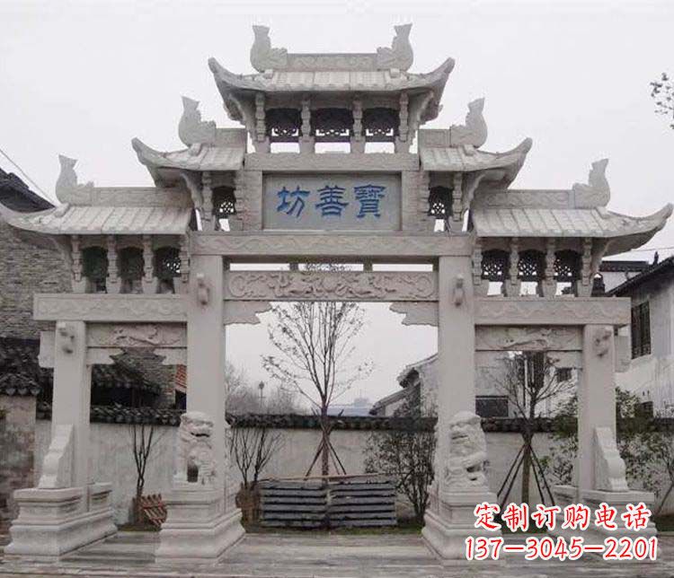 青海领雕塑:精美石牌坊石雕艺术品