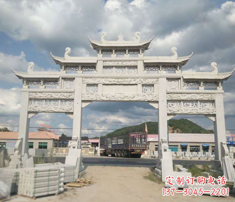 青海精美大理石牌坊石雕——给您的家园增添优雅气质