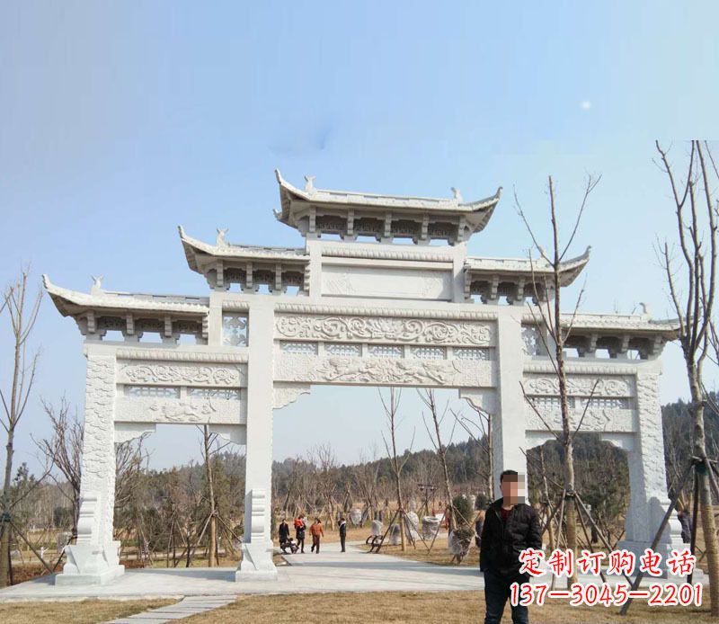 青海中领雕塑-牌坊石雕精美无比
