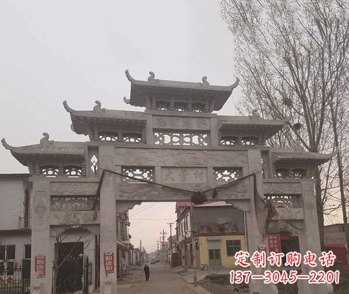 青海精美牌坊石雕,定制精美属于您的雕塑