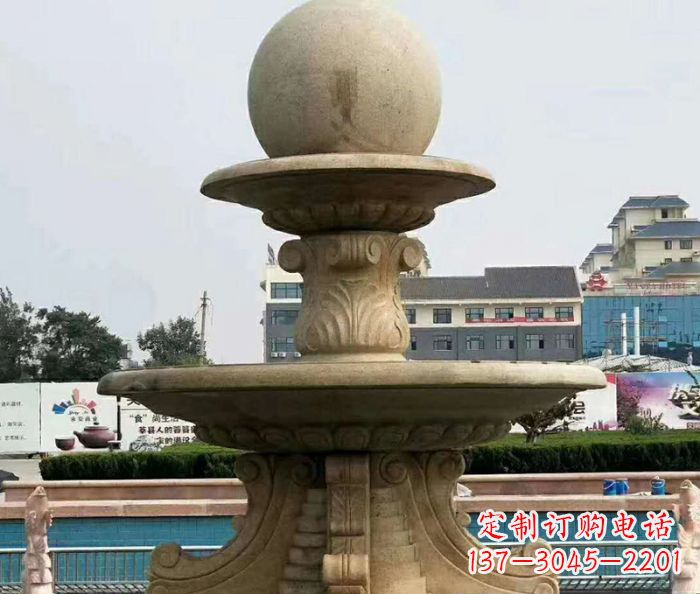 青海引领时尚的砂岩大型喷泉雕塑