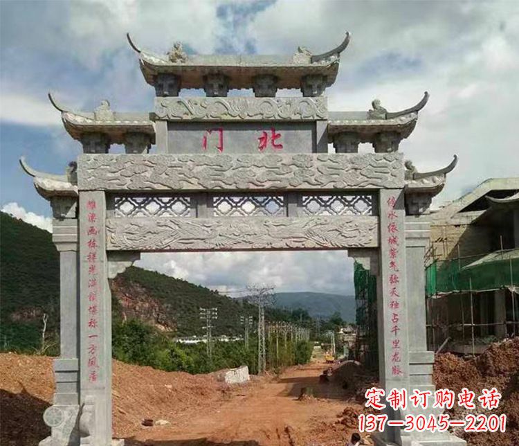 青海石牌坊单门牌坊石雕