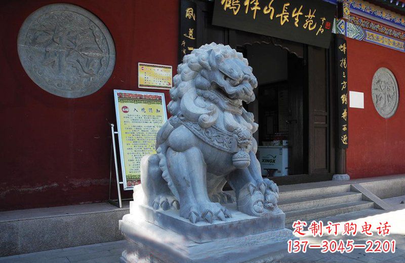 青海石狮子寺庙门口石雕