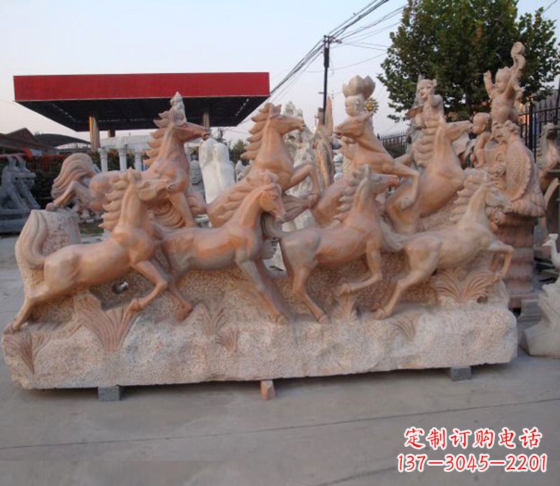 青海石头奔马雕塑