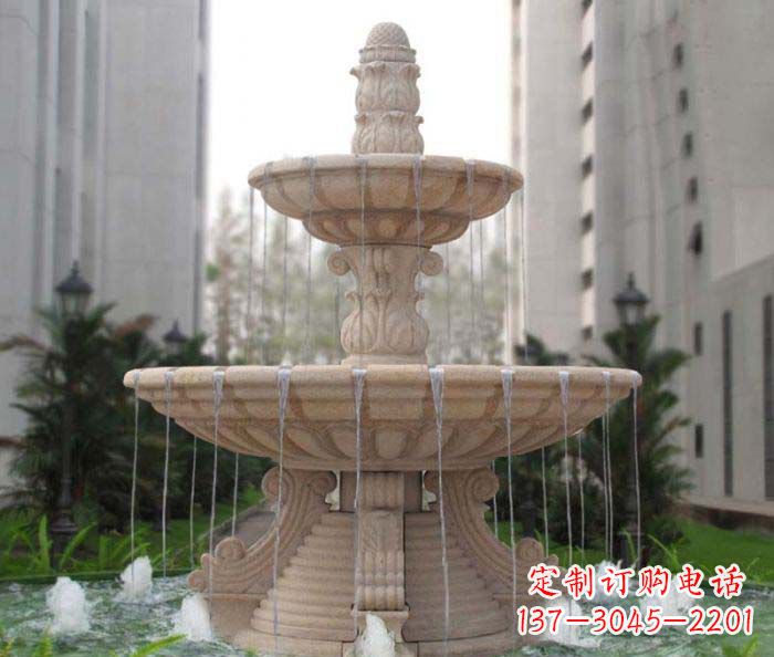 青海双层喷泉小区石雕