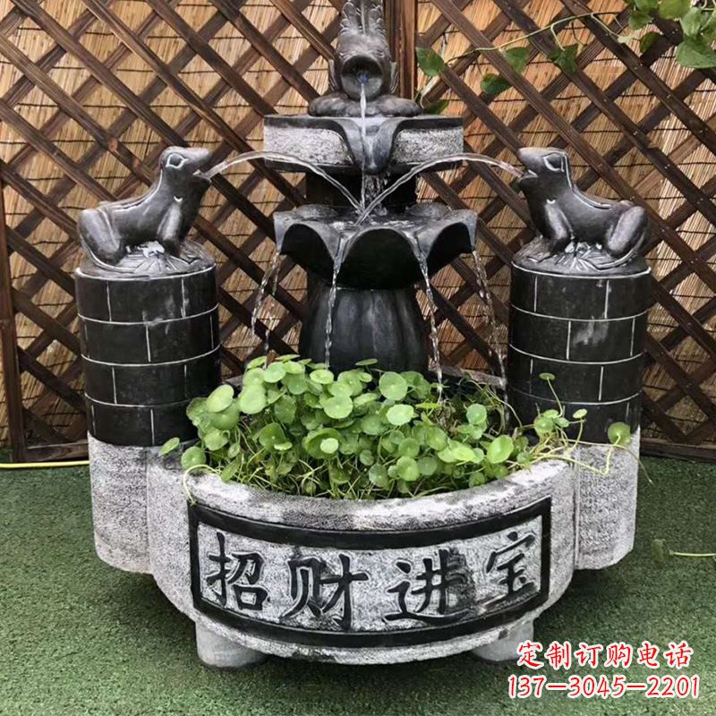 青海双层喷泉石雕