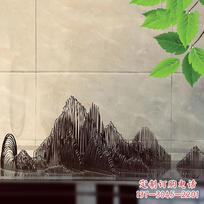 青海水景水池不锈钢假山雕塑
