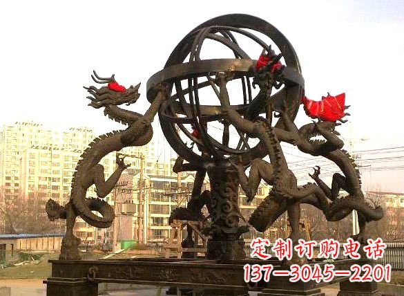 青海四龙戏珠城市景观铜雕