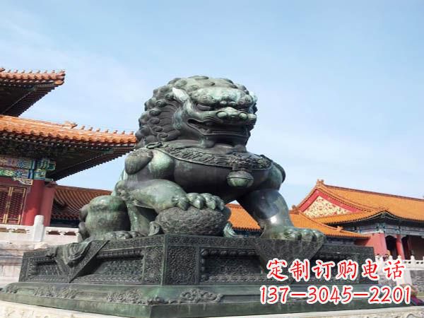 青海寺庙青铜狮子