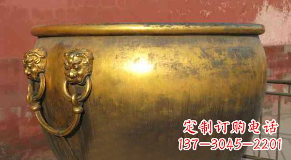 青海寺庙水缸铜雕 (2)