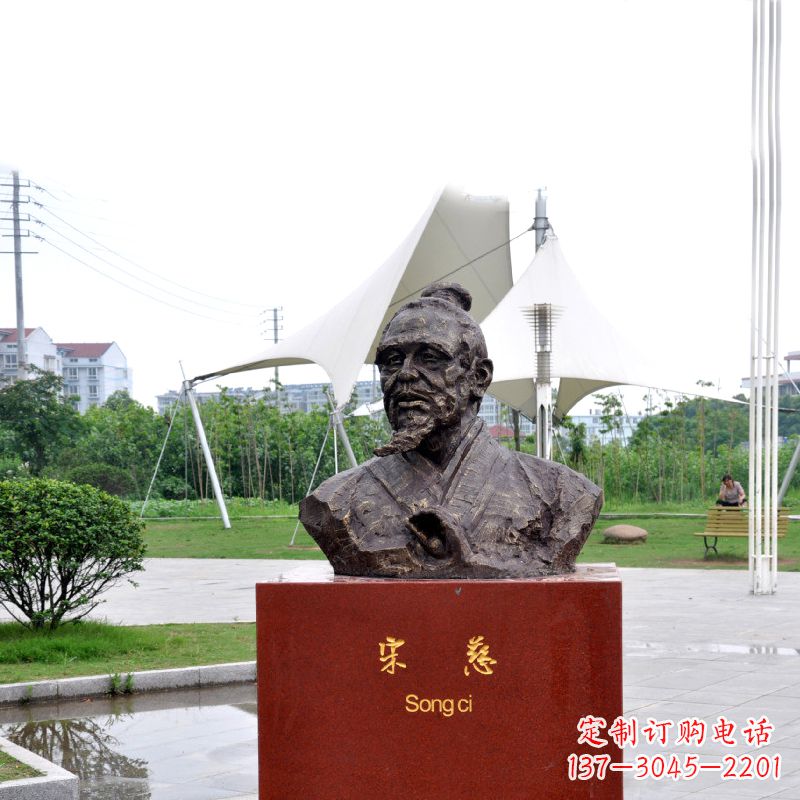 青海宋慈铸铜头像雕塑-古代十大名医园林广场人物雕塑